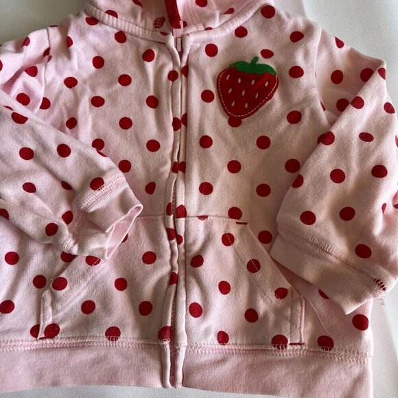 Lot of 2 Carter's Girls Fleece Pullover, Zip Up Hooded Sweatshirt Size 9 Months - Picture 11 of 15